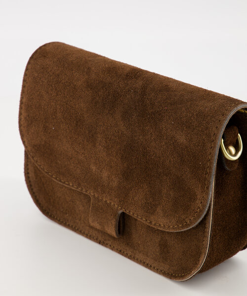 Flora  - Suede - Crossbody tassen - Bruin - Donkerbruin 07 - Bronskleurig