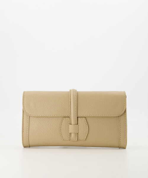 Quinn - Classic Grain - Clutch - Taupe - D05 - Zilverkleurig