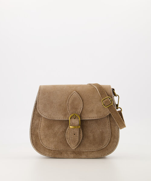 Sola - Suede - Crossbody tassen - Taupe - 24 - Bronskleurig