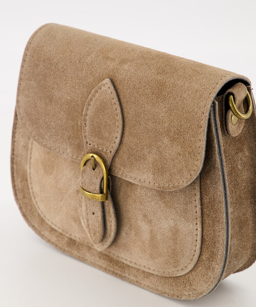 Sola - Suede - Crossbody tassen - Taupe - 24 - Bronskleurig