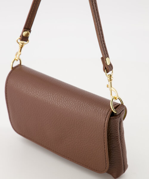 Lara - Classic Grain - Clutch - Brown - Donkerbruin D523 - Gold