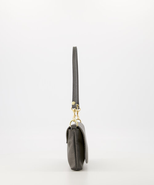 Lara - Classic Grain - Clutch - Grey - Donkergrijs D27 - Gold