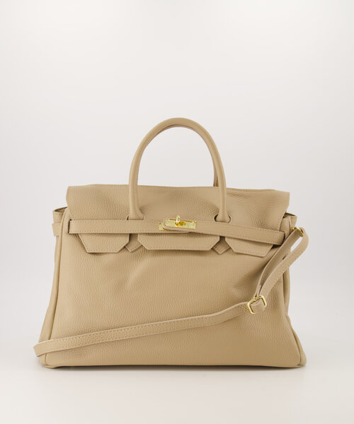 Birdie Large - Classic Grain - Handtassen - Taupe - D05 - Goudkleurig