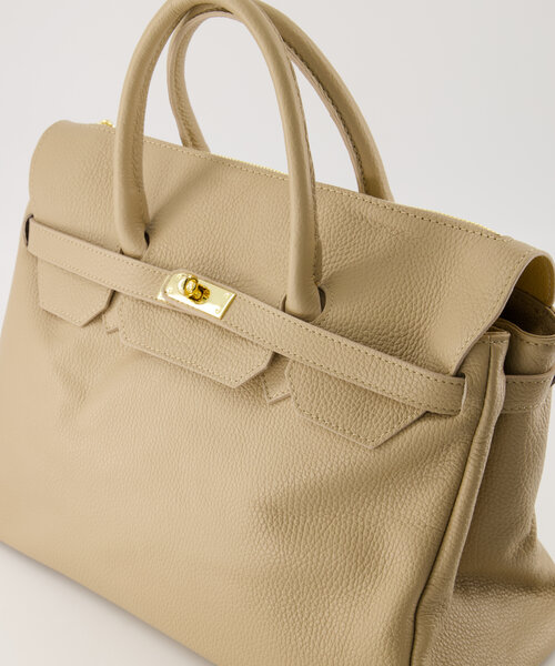 Birdie Large - Classic Grain - Handtassen - Taupe - D05 - Goudkleurig