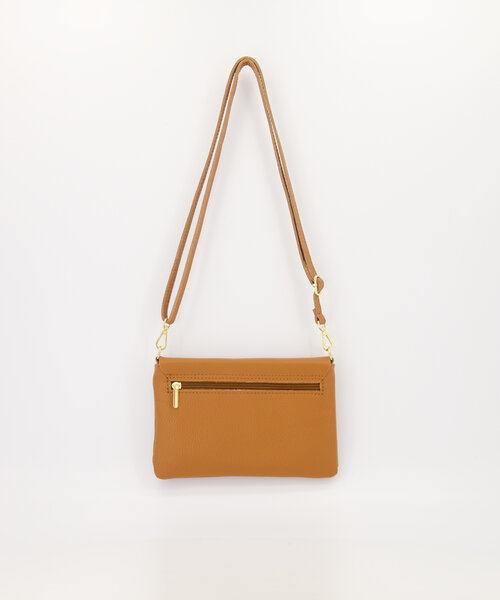 Myra - Classic Grain - Crossbody tassen - Cognac - D1019 - Goudkleurig