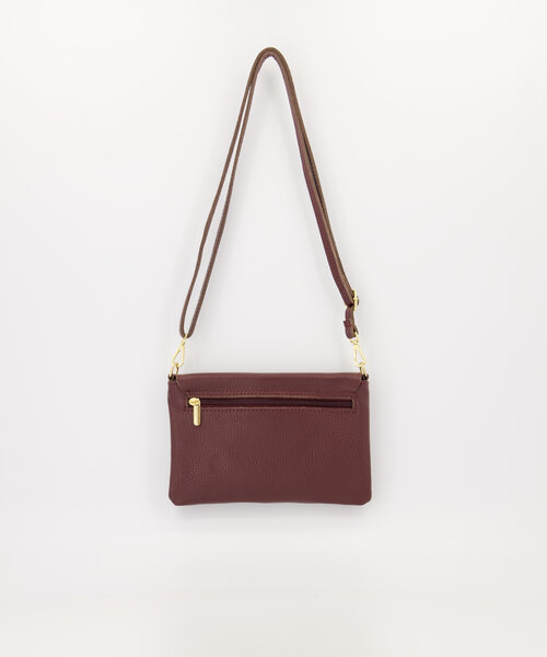 Myra - Classic Grain - Crossbody tassen - Bordeaux - D54 - Goudkleurig