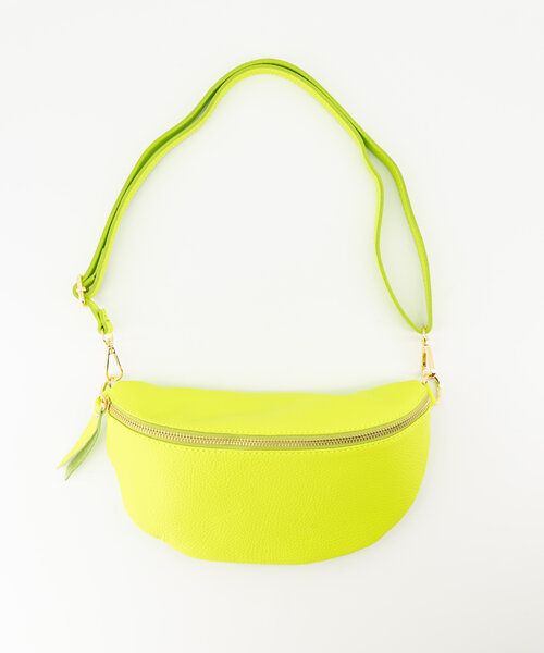 Zoey Big  - Classic Grain - Crossbody tassen - Groen - Lime T0340 - Goudkleurig