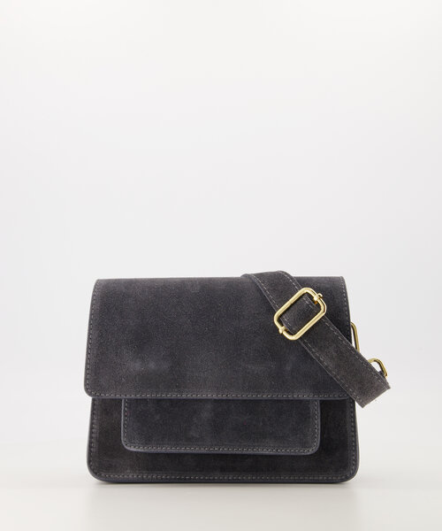 Fenna - Suede - Crossbody tassen - Grijs - 20 - Goudkleurig