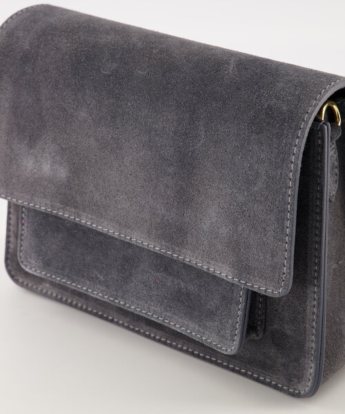 Fenna - Suede - Crossbody tassen - Grijs - 20 - Goudkleurig
