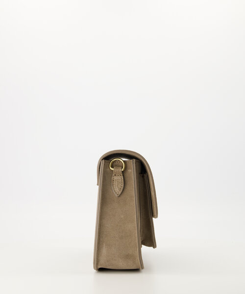 Fenna - Suede - Crossbody tassen - Taupe - 46 - Goudkleurig