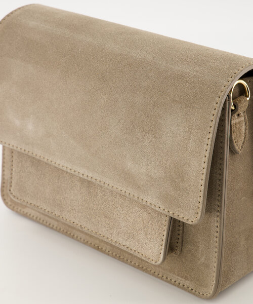 Fenna - Suede - Crossbody tassen - Taupe - 46 - Goudkleurig