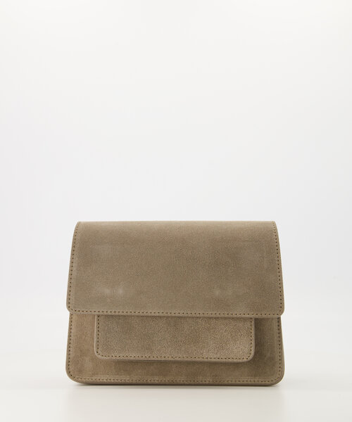 Fenna - Suede - Crossbody tassen - Taupe - 46 - Goudkleurig