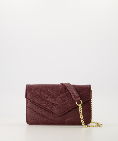 Laurie - Classic Grain - Clutch - Bordeaux - D54 - Goudkleurig