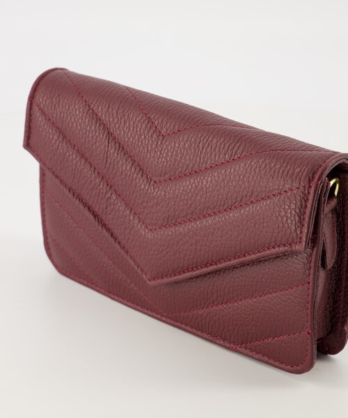 Laurie - Classic Grain - Clutch - Bordeaux - D54 - Goudkleurig