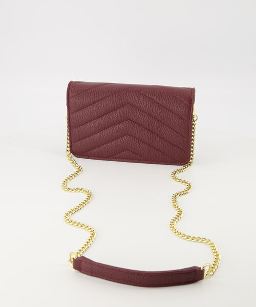 Laurie - Classic Grain - Clutch - Bordeaux - D54 - Goudkleurig