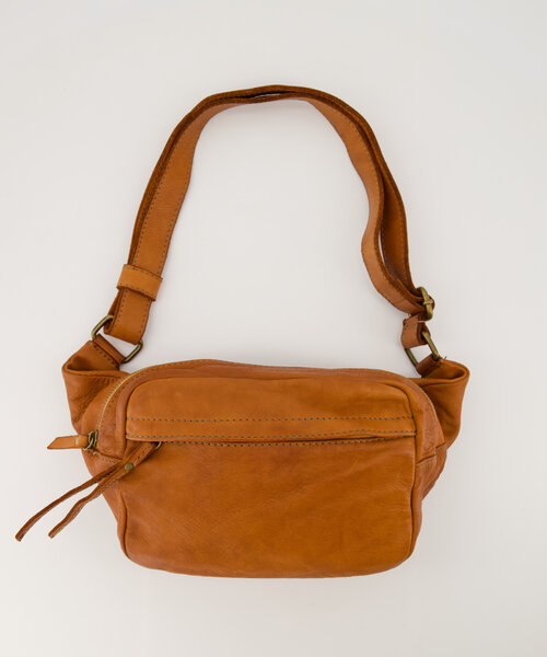 Cosmo - Gewassen leer - Crossbody tassen - Cognac -  - Bronskleurig