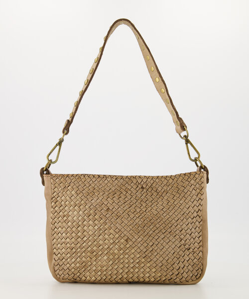 Danny - Gewassen leer - Crossbody tassen - Ecru -  - Bronskleurig