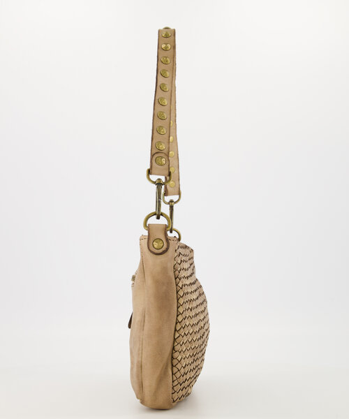 Danny - Gewassen leer - Crossbody tassen - Ecru -  - Bronskleurig