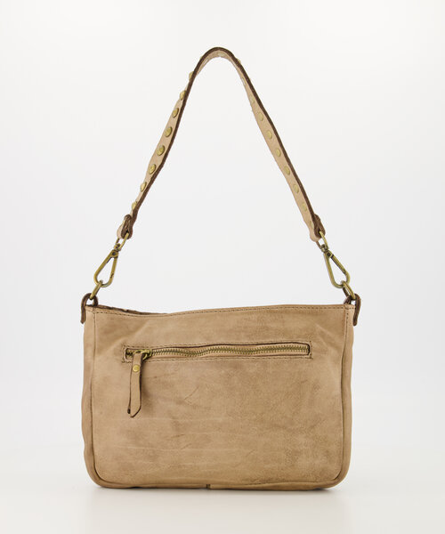 Danny - Gewassen leer - Crossbody tassen - Ecru -  - Bronskleurig