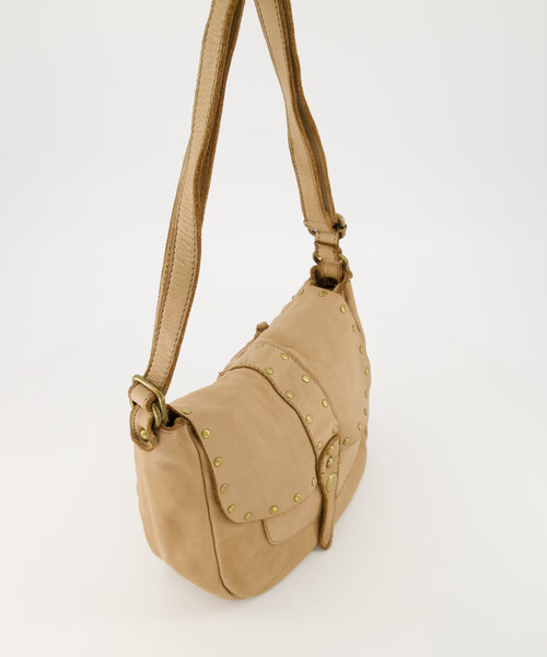 Stella - Gewassen leer - Crossbody tassen - Ecru -  - Bronskleurig