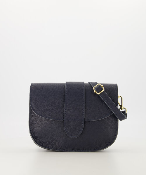 Maan - Classic Grain - Crossbody tassen - Donkerblauw - D26 - Goudkleurig