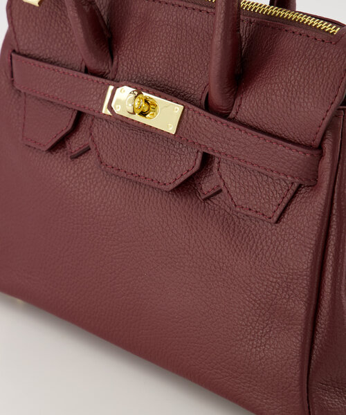 Birdie Small - Classic Grain - Handtassen - Bordeaux - D54 - Goudkleurig