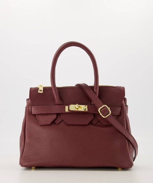 Birdie Small - Classic Grain - Handtassen - Bordeaux - D54 - Goudkleurig