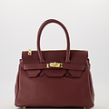 Birdie Small - Classic Grain - Handtassen - Bordeaux - D54 - Goudkleurig