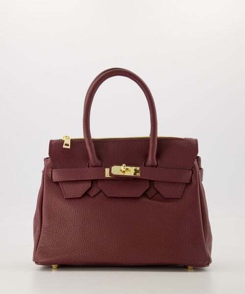 Birdie Small - Classic Grain - Handtassen - Bordeaux - D54 - Goudkleurig