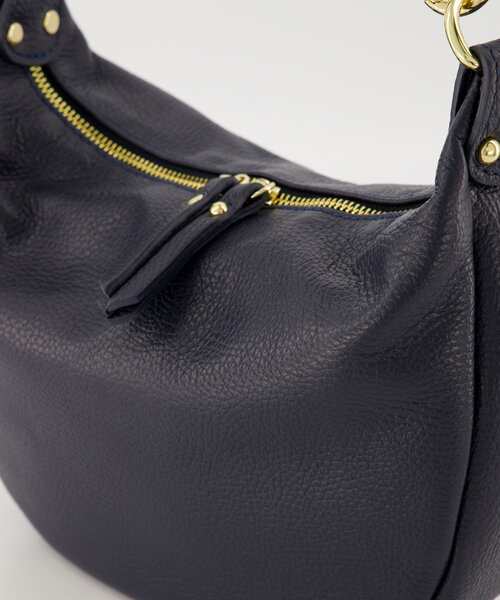 Sasha - Classic Grain - Schoudertassen - Donkerblauw - D26 - Goudkleurig