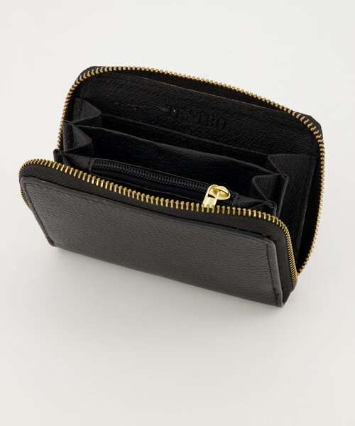Milly Small - Classic Grain - Portemonnees - Zwart - D28 - Goudkleurig