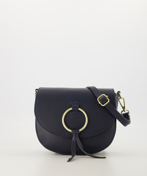 Sevy - Classic Grain - Crossbody tassen - Donkerblauw - D26 - Goudkleurig