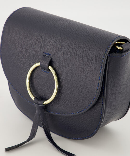 Sevy - Classic Grain - Crossbody tassen - Donkerblauw - D26 - Goudkleurig