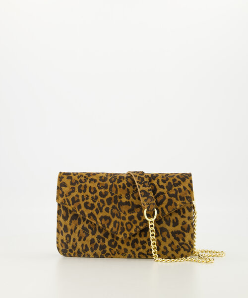 Laurie - Suede - Clutch - Luipaard - 24 - Goudkleurig