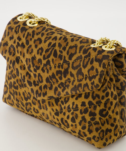 Celine - Suede - Crossbody tassen - Luipaard - 24 - Goudkleurig