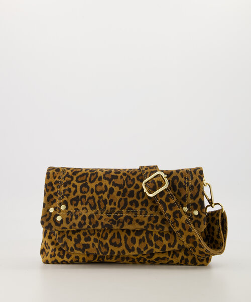 Jade - Suede - Crossbody tassen - Luipaard - 24 - Goudkleurig