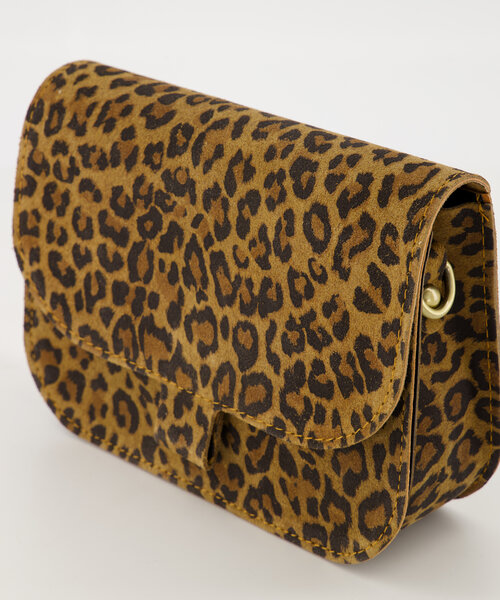 Flora  - Suede - Crossbody tassen - Luipaard - 24 - Bronskleurig