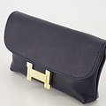 Hilary - Classic Grain - Clutch - Donkerblauw - D26 - Goudkleurig