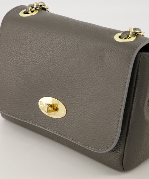 Nina - Classic Grain - Crossbody tassen - Grijs - D27 - Goudkleurig