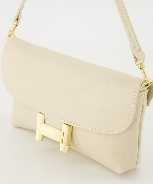 Hilary - Classic Grain - Clutch - Ecru - D37 - Goudkleurig