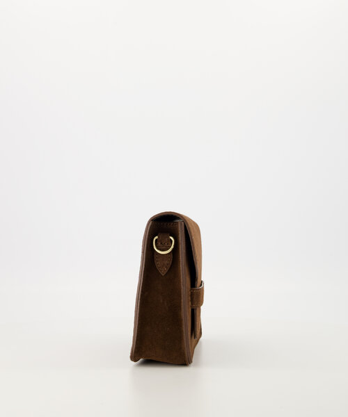 Janice - Suede - Crossbody bags - Dark Brown - 7 - Gold