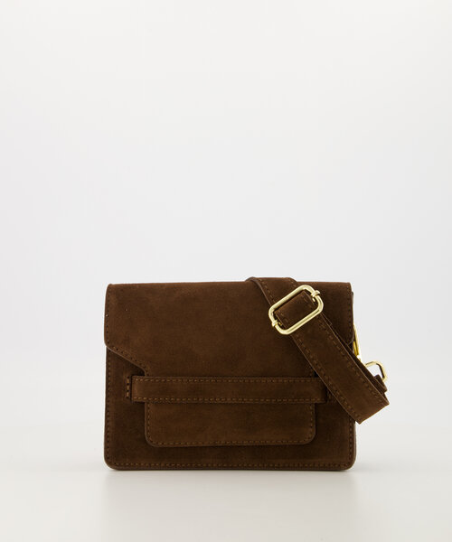 Janice - Suede - Crossbody bags - Dark Brown - 7 - Gold