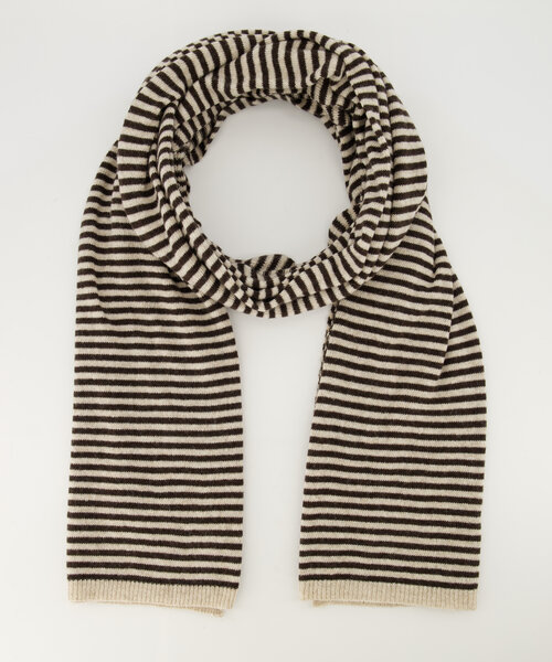 Cassy stripe - Scarves - AS335 Dark brown + AS2201 Cream