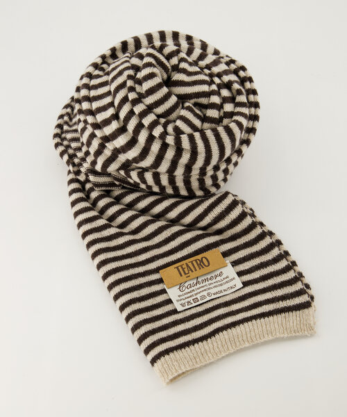 Cassy stripe - Scarves - AS335 Dark brown + AS2201 Cream