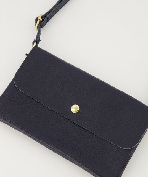 Misa - Classic Grain - Crossbody tassen - Donkerblauw - D26 - Goudkleurig