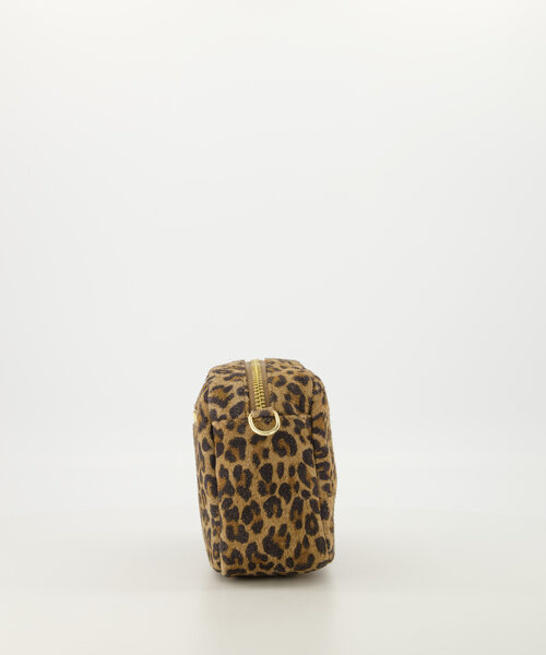 Irene - Suede - Crossbody tassen - Luipaard - 24 - Goudkleurig