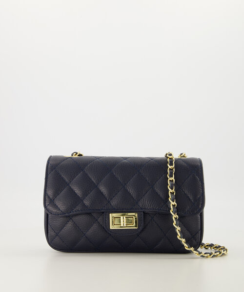Sophia - Classic Grain - Crossbody tassen - Donkerblauw - D26 - Goudkleurig