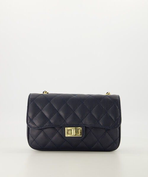 Sophia - Classic Grain - Crossbody tassen - Donkerblauw - D26 - Goudkleurig