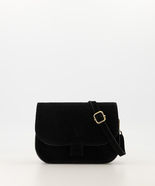 Flora  - Suede - Crossbody tassen - Zwart - 23 - Bronskleurig