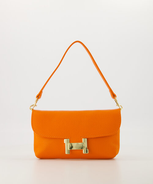 Hilary - Classic Grain - Clutch - Oranje - D29 - Goudkleurig